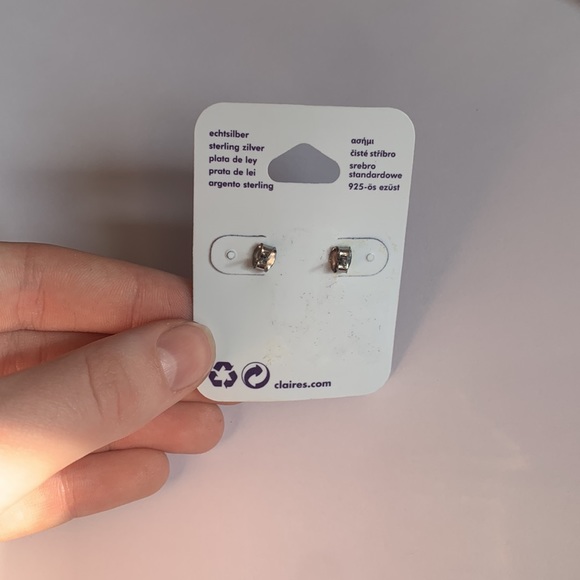 Sterling Silver Stud Earrings - Picture 2 of 4